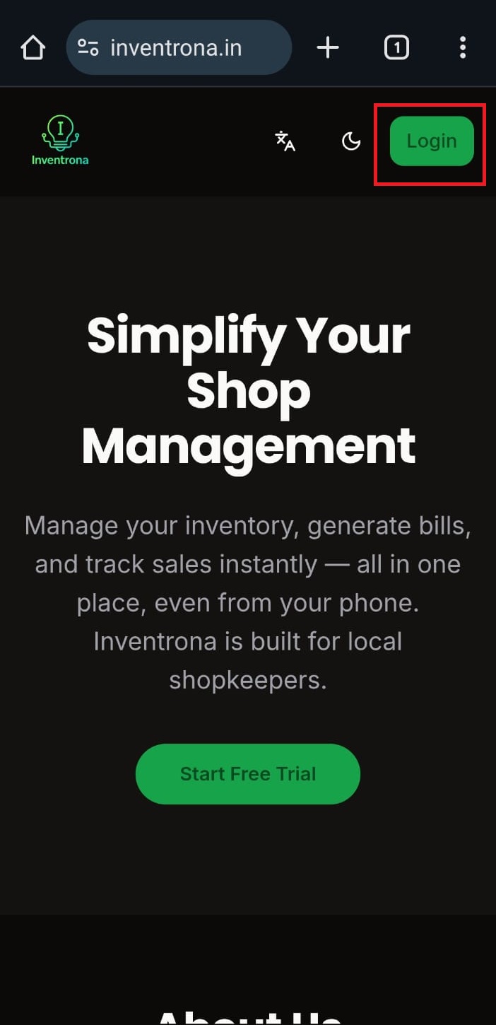 Open the website in your Chrome browser.